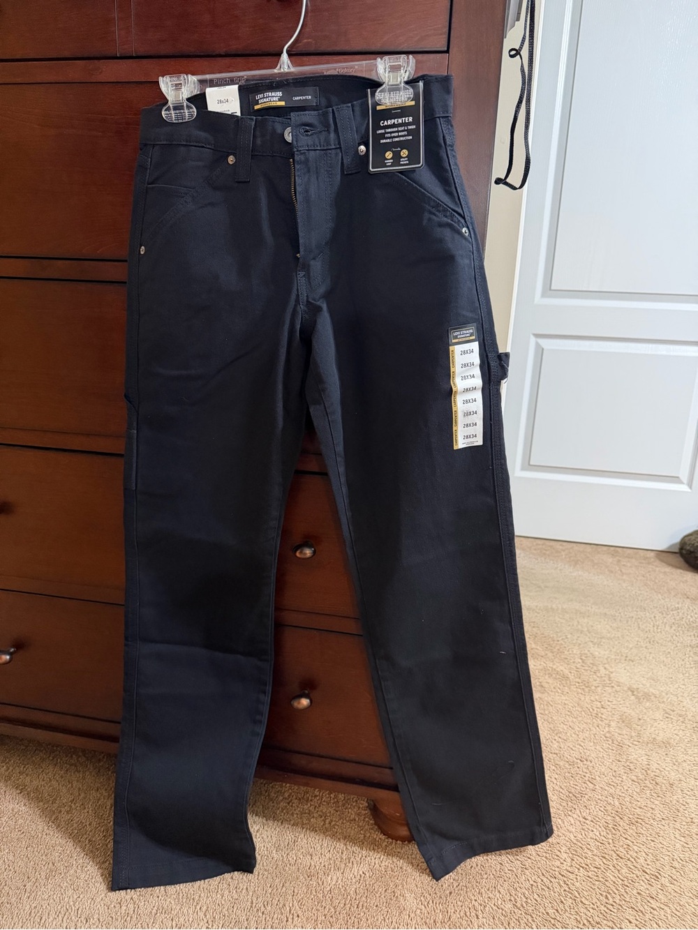 Levi's men’s Relaxed Carpenter Jeans - Black size 28 x 34